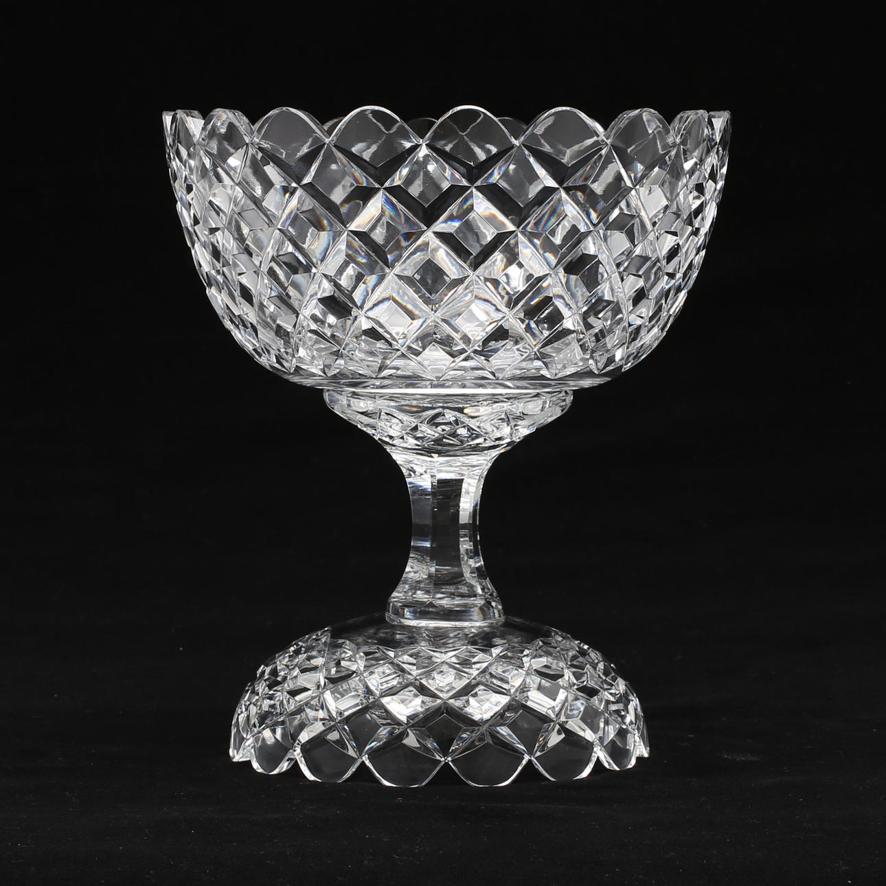 GLASSKÅL, 2-delad, slipad kristall.