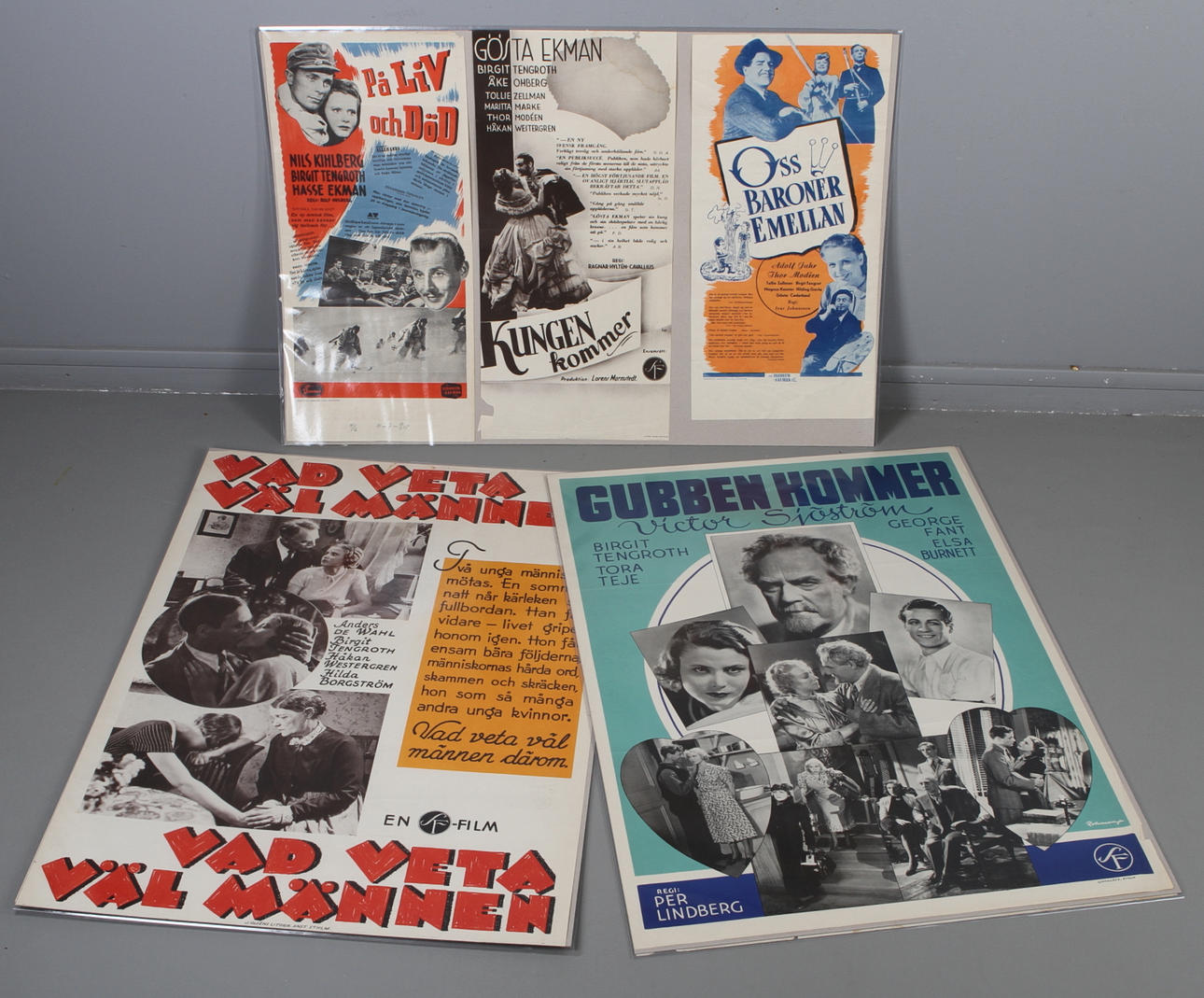 FILMAFFISCHER, 11 st, 1930/40-tal, bla "Oss baroner emellan" och "Vad veta väl männen".