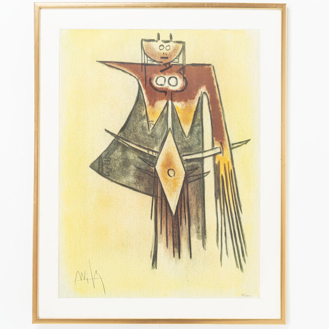 WILFREDO LAM. Figure composition, colour lithograph, signed and numbered 61/262.