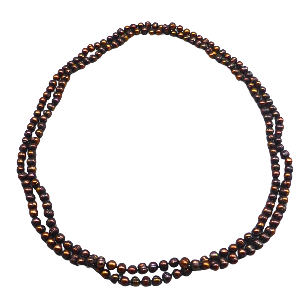 BROWN FRESHWATER ENDLESS PEARL NECKLACE.