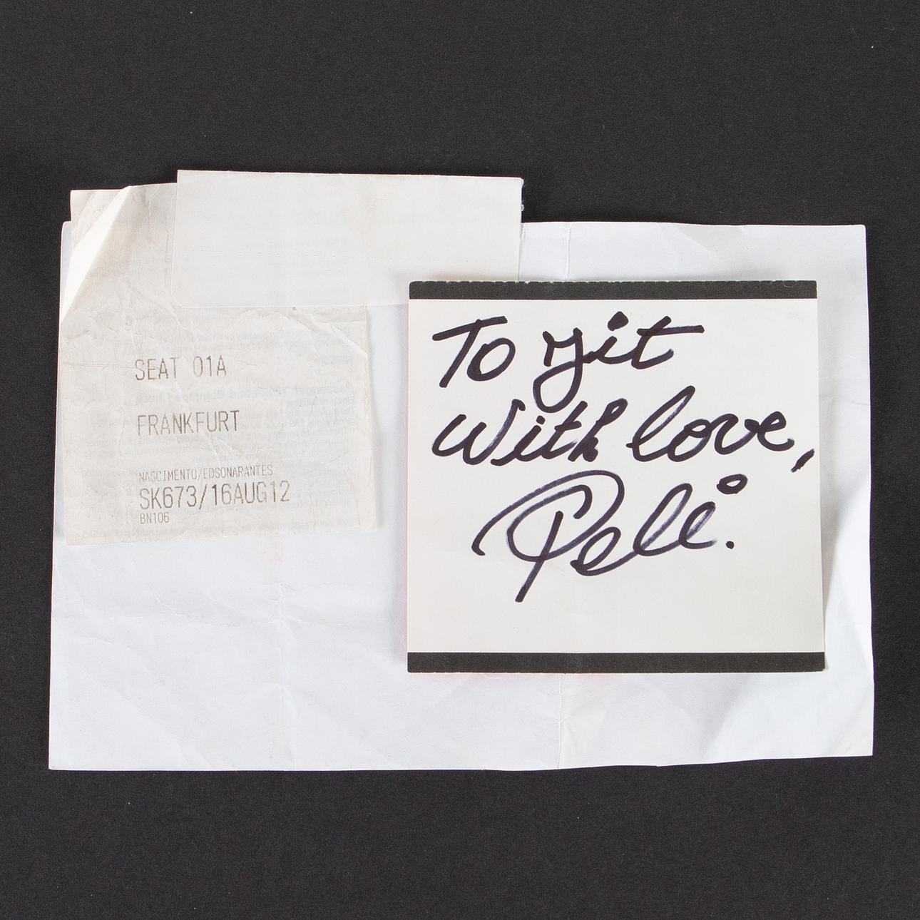 PELÉ autograph and seat ticket.