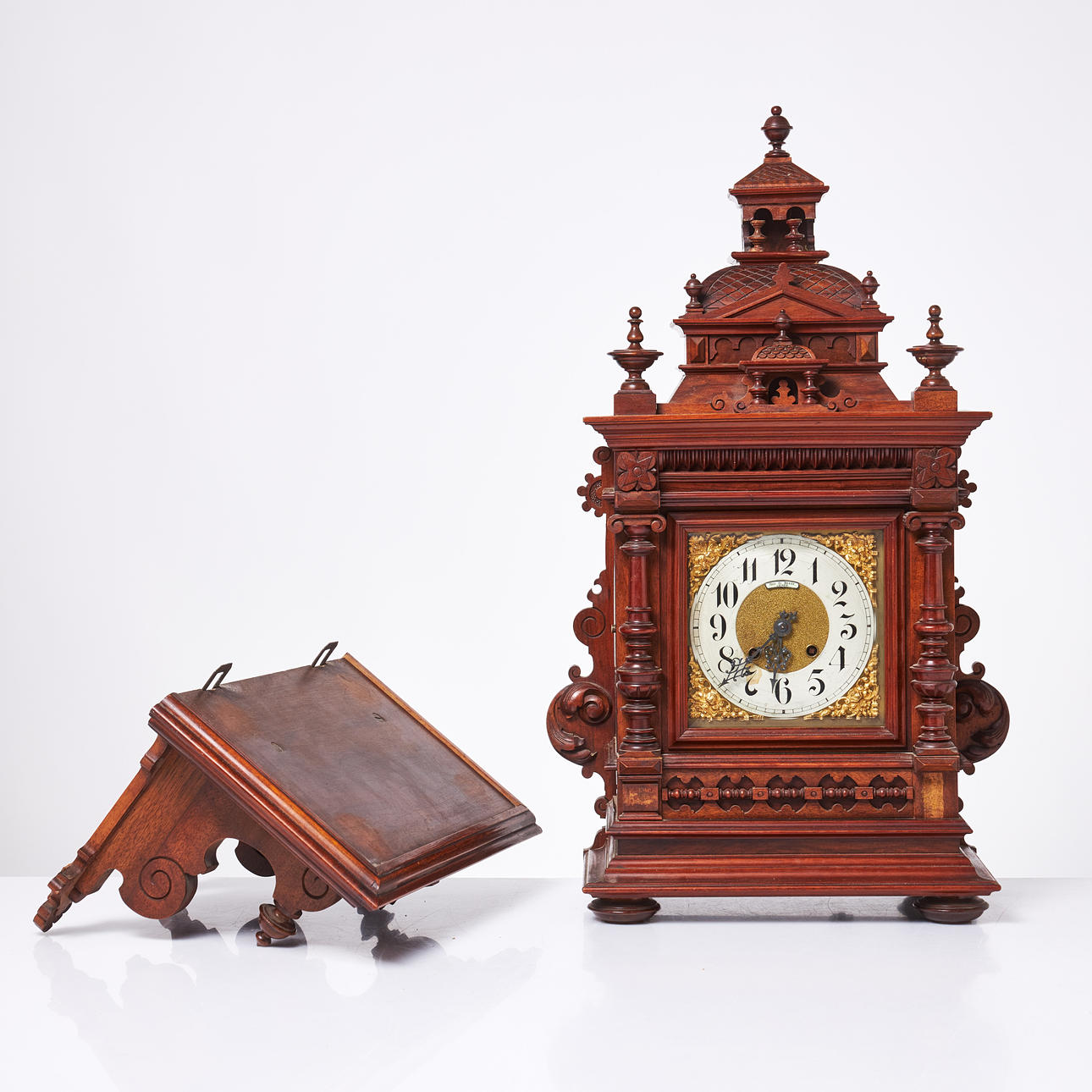 WALL CLOCK. Neo-Renaissance, dial marked Paul De Beaux, Leipzig, with wall bracket.