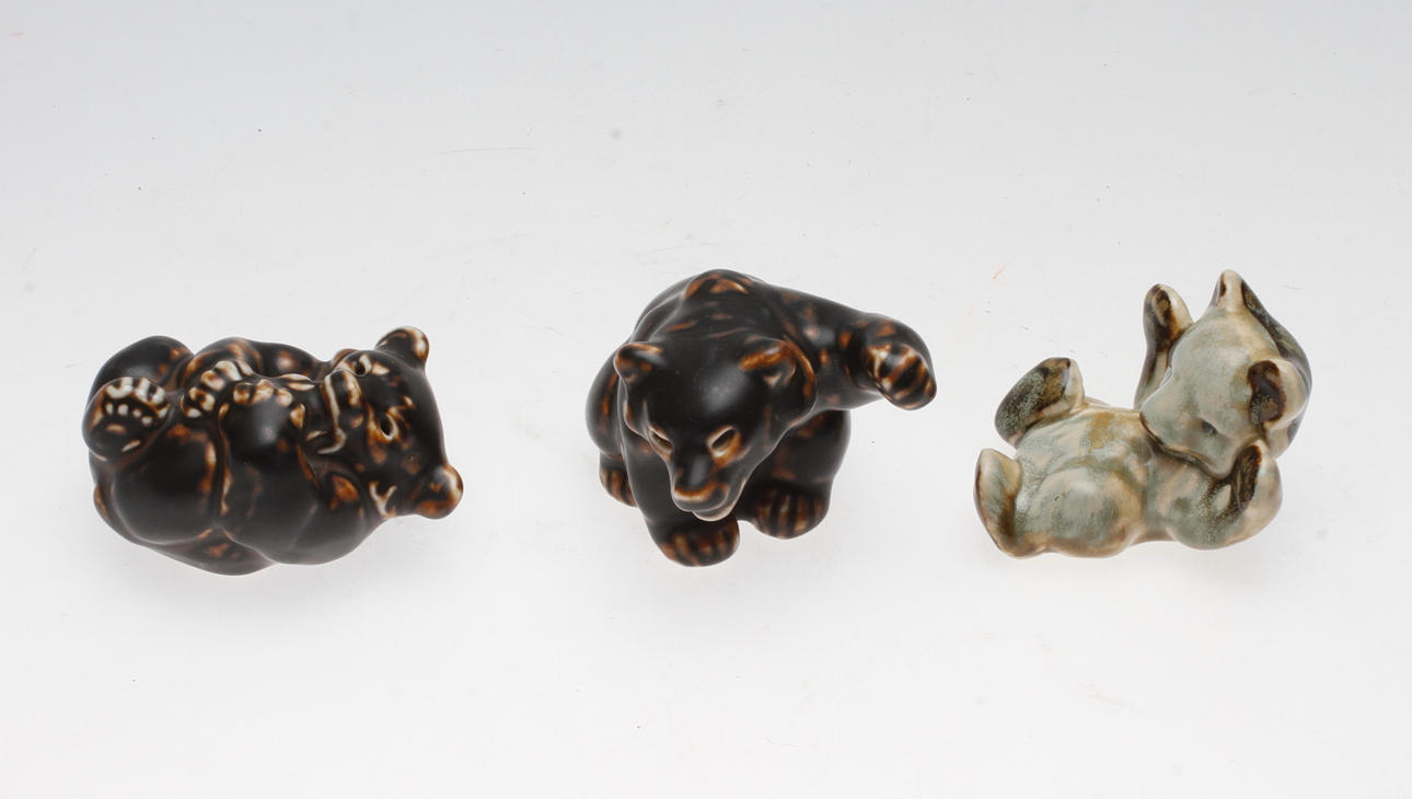 FIGURINER, 3 st, keramik. Søholm, samt Knud Kyhn, Royal Copenhagen.