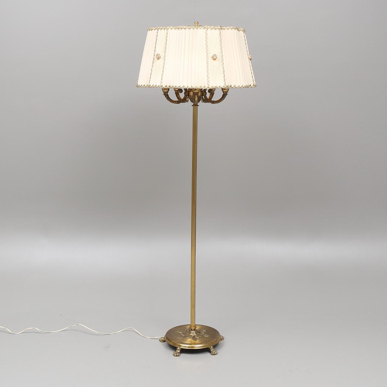 GOLVLAMPA, 5 ljuspunkter, mässing, FAB, 1900-talets mitt/andra hälft.