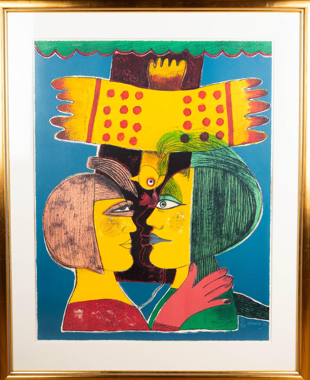 BEVERLOO CORNEILLE. Colour lithograph, Figures, signed, dated 1981 and numbered 39/150.