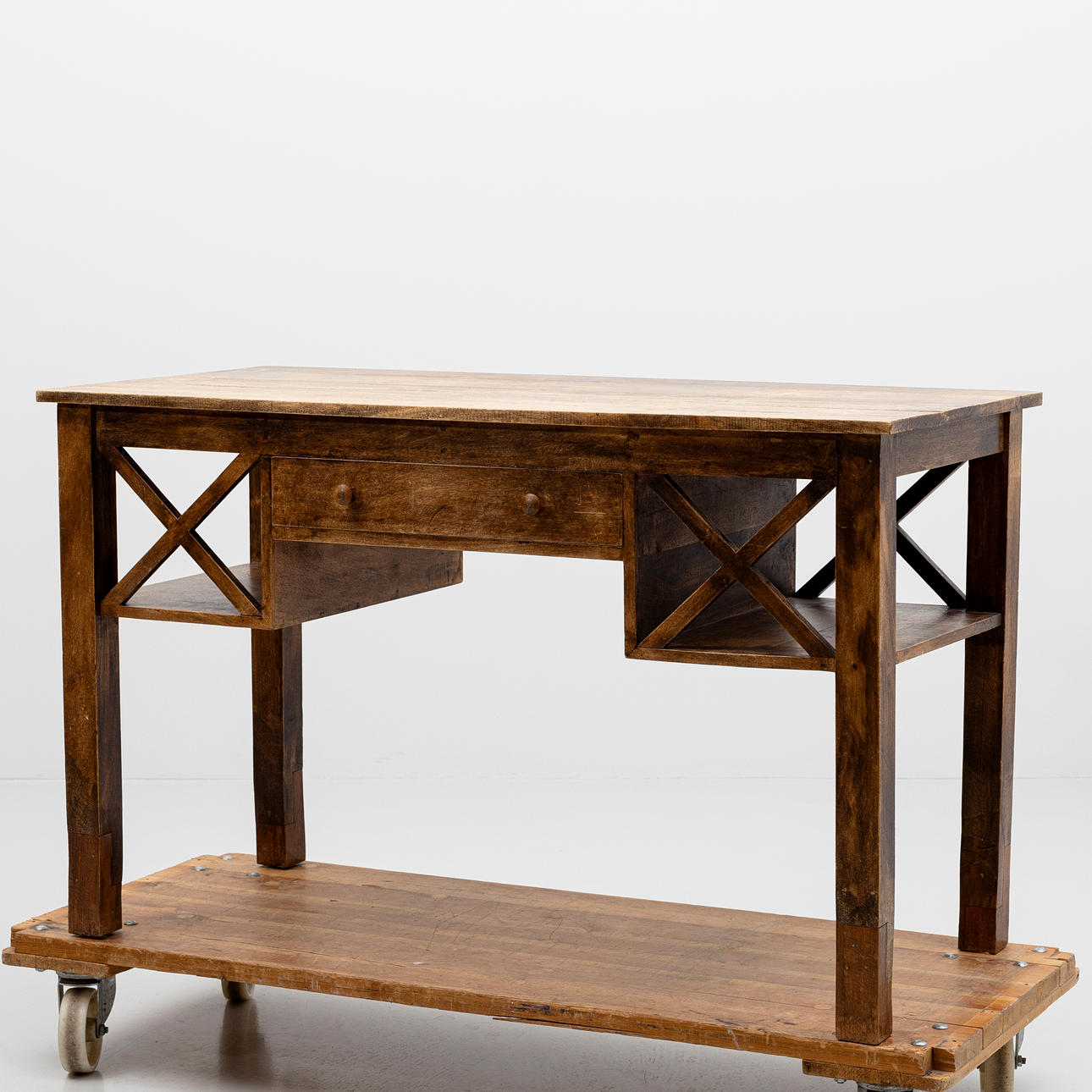 DESK, patinated oak, contemporary.