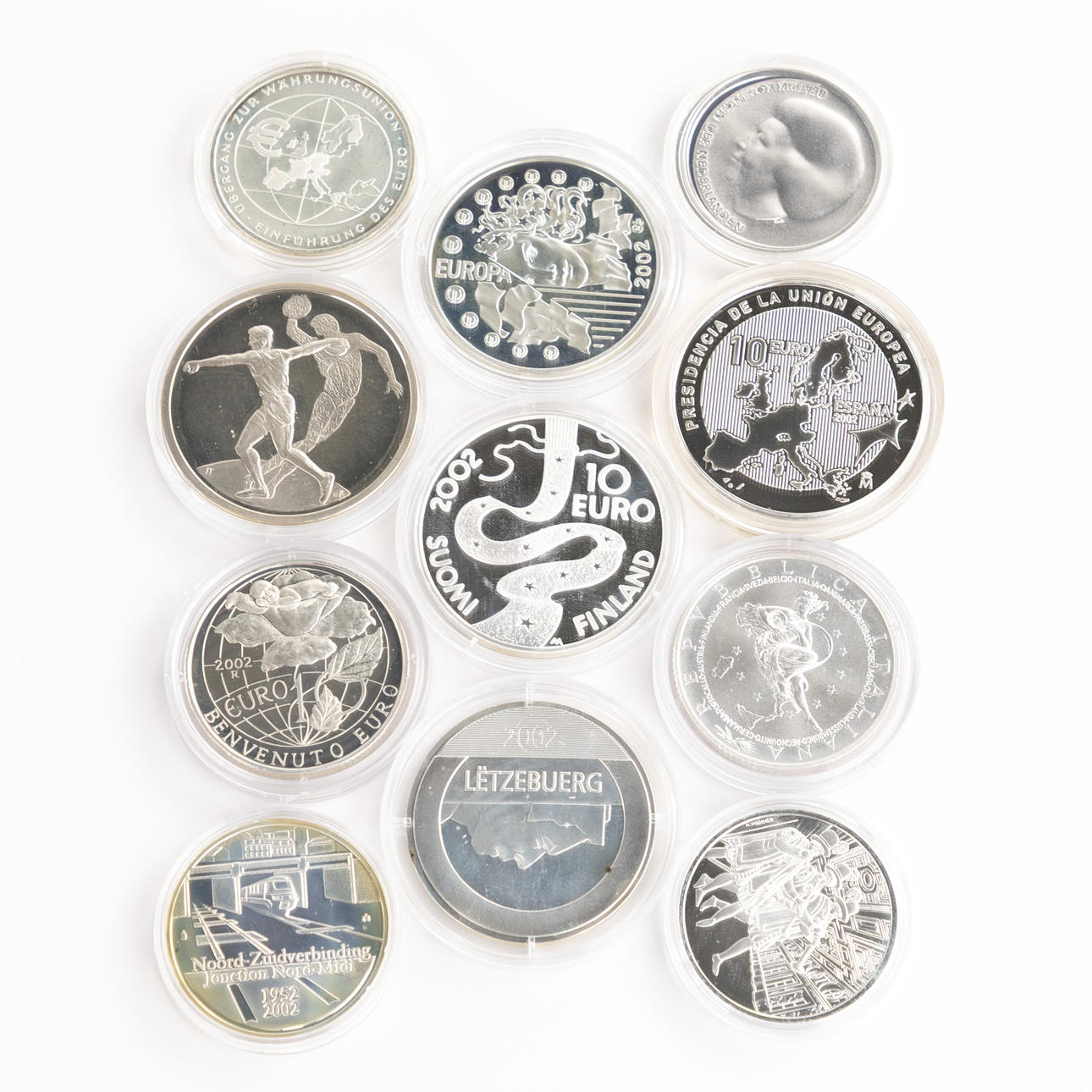 COINS, 11 pcs, silver, Euro.