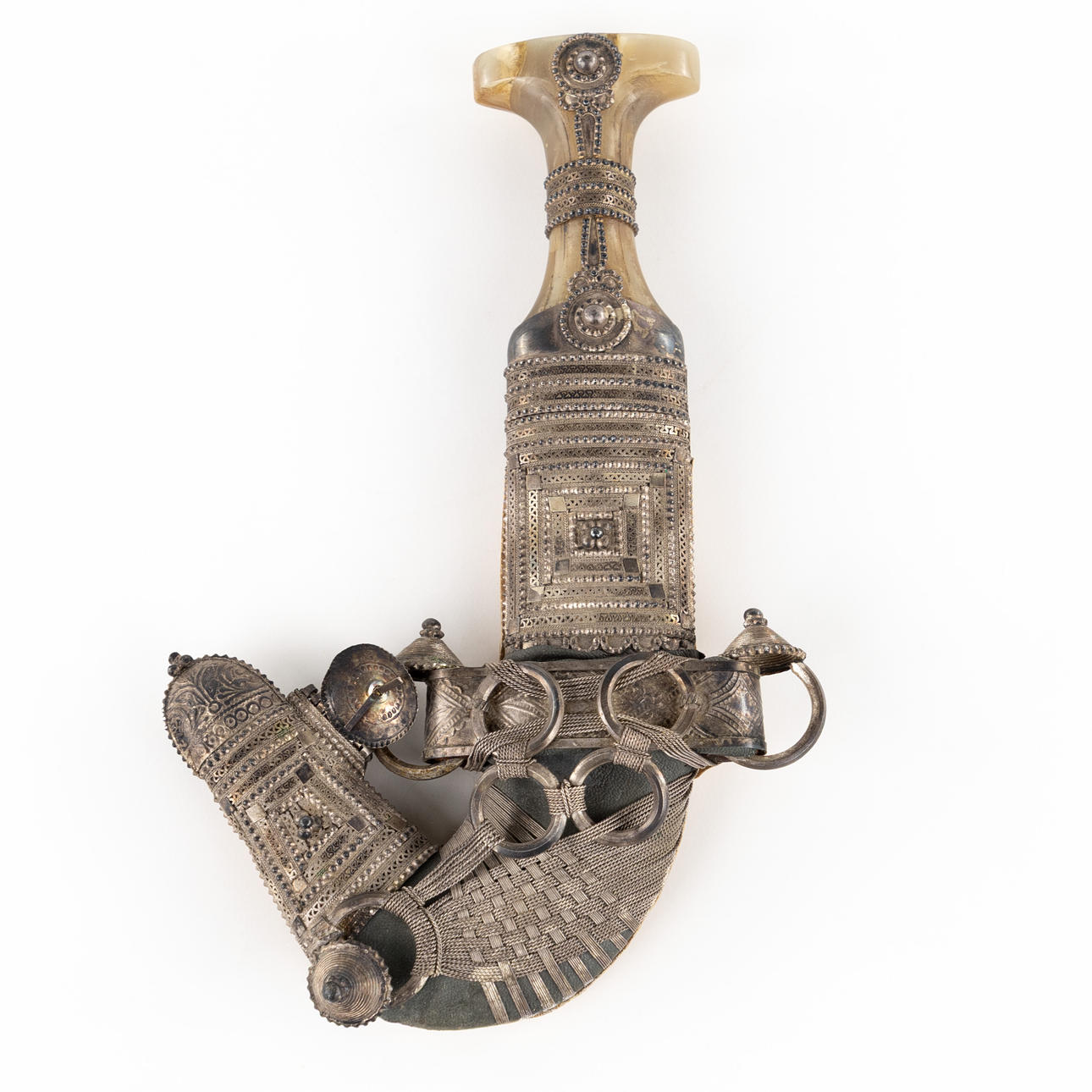 DAGGER, Middle East, with silver mounts.
