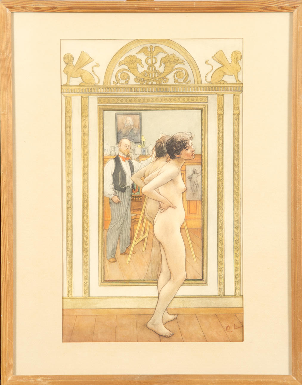 CARL LARSSON. EFTER. Carl Larsson i spegel, tryck.