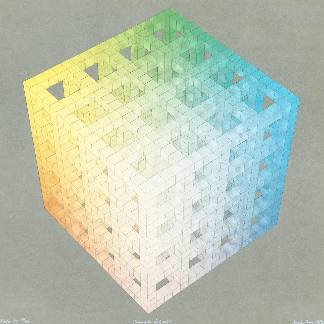 BECK & JUNG. "Node 49", grafiskt blad, signerad 1982.