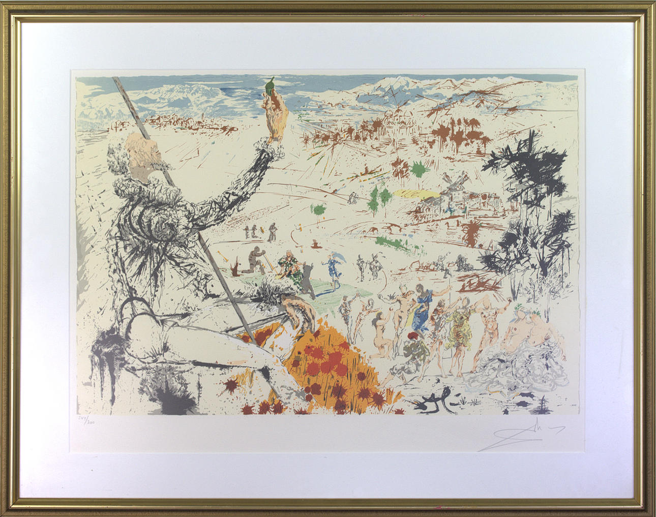 SALVADOR DALÍ. Lithograph, 244/300, composition, signed.