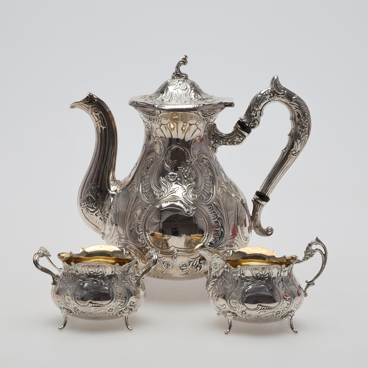 SERVING SET 3 pieces silver GEWE Malmö 1966 gross weight approx. 976 grams.