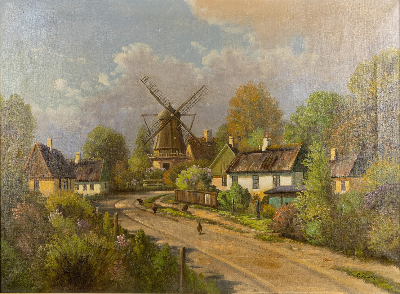 OIDENTIFIERAD KONSTNÄR. oil on canvas, signed P Brun.