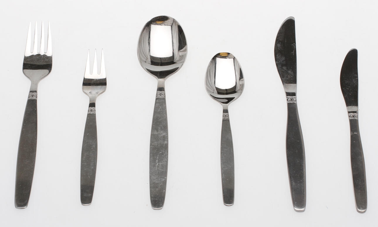 BESTICK, 56 delar, rostfritt, "Sessan", Nils Johan.