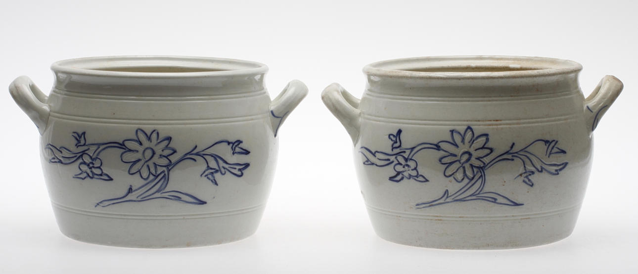 KRUKOR, 2 st, stenmassa, Rörstrand.