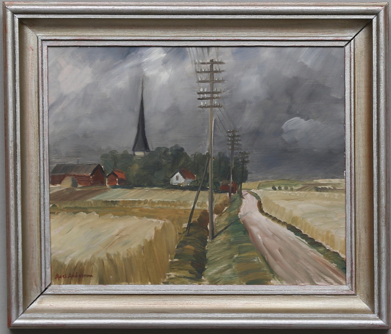 AXEL ANDERSSON. Olja på pannå. Signerad.