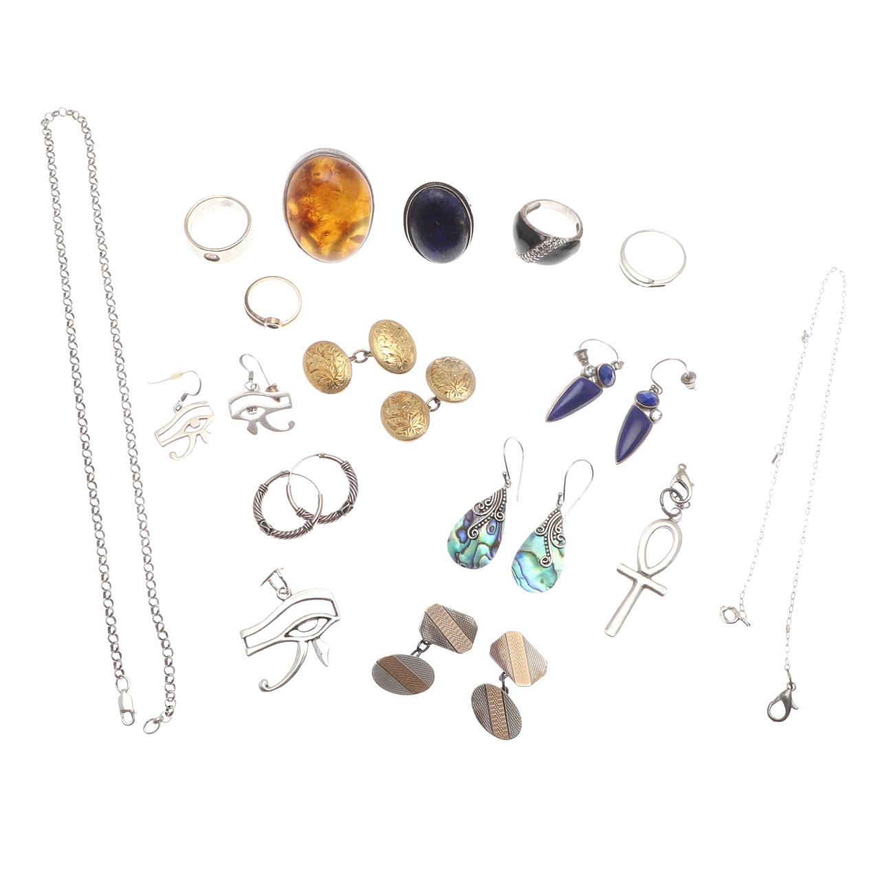 ITEMS OF SILVER JEWELLERY.