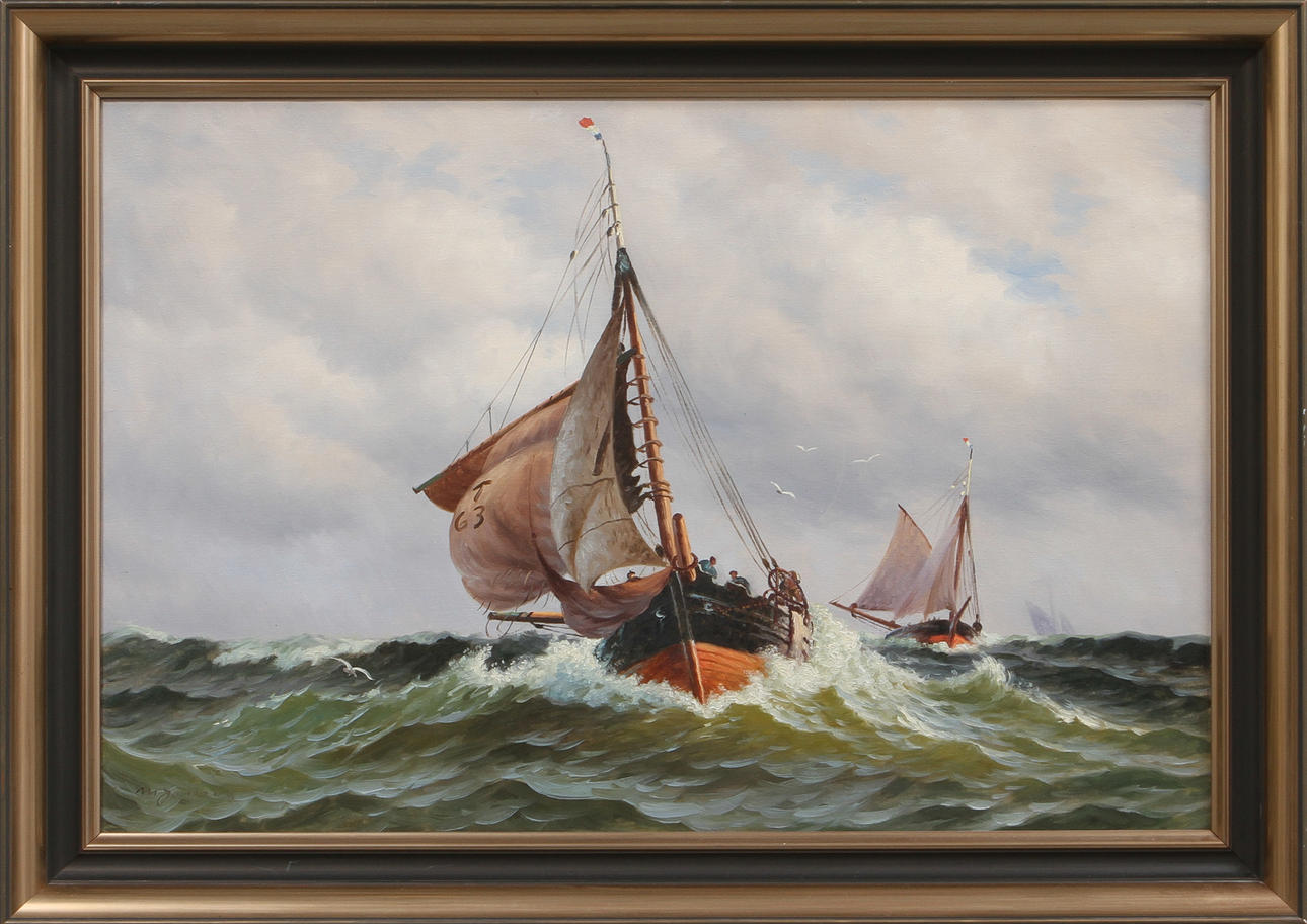 OIDENTIFIERAD KONSTNÄR, marin, olja på duk, sign.