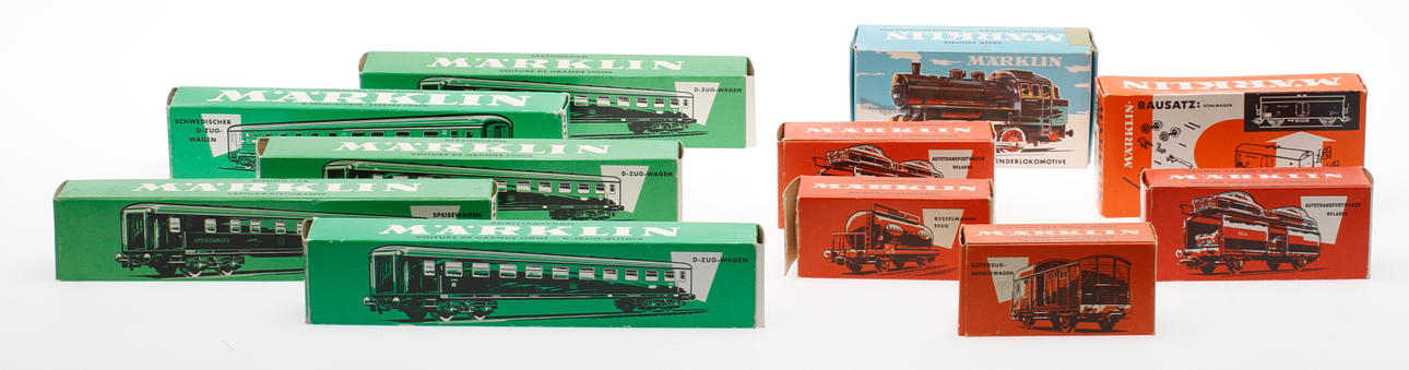 LOK och VAGNAR, 11 delar, Märklin.