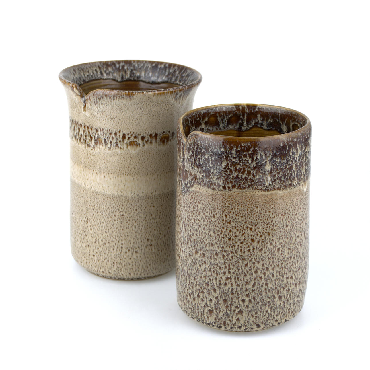 VASES, 2 pcs, stoneware, signed, Nisse, Nyhamnsläge.