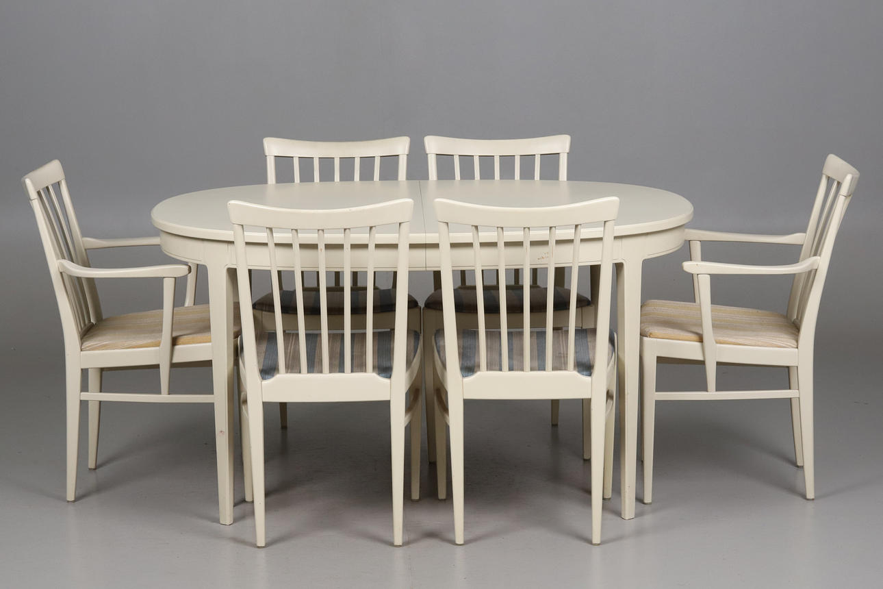 CARL MALMSTEN. Dining group, 7 pieces, "Herrgården".