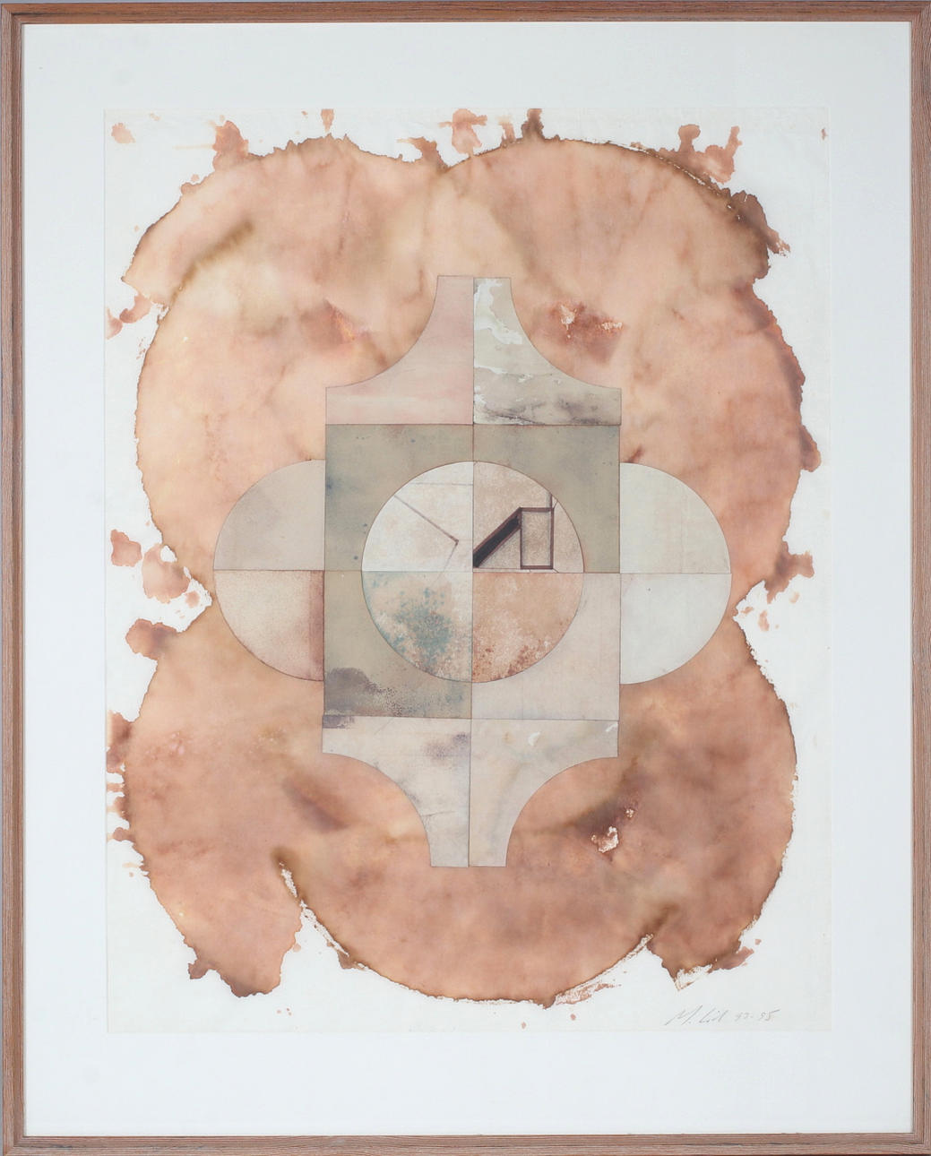 OIDENTIFIERAD KONSTNÄR. Composition, mixed media, signed and dated M. Lid 93-95.
