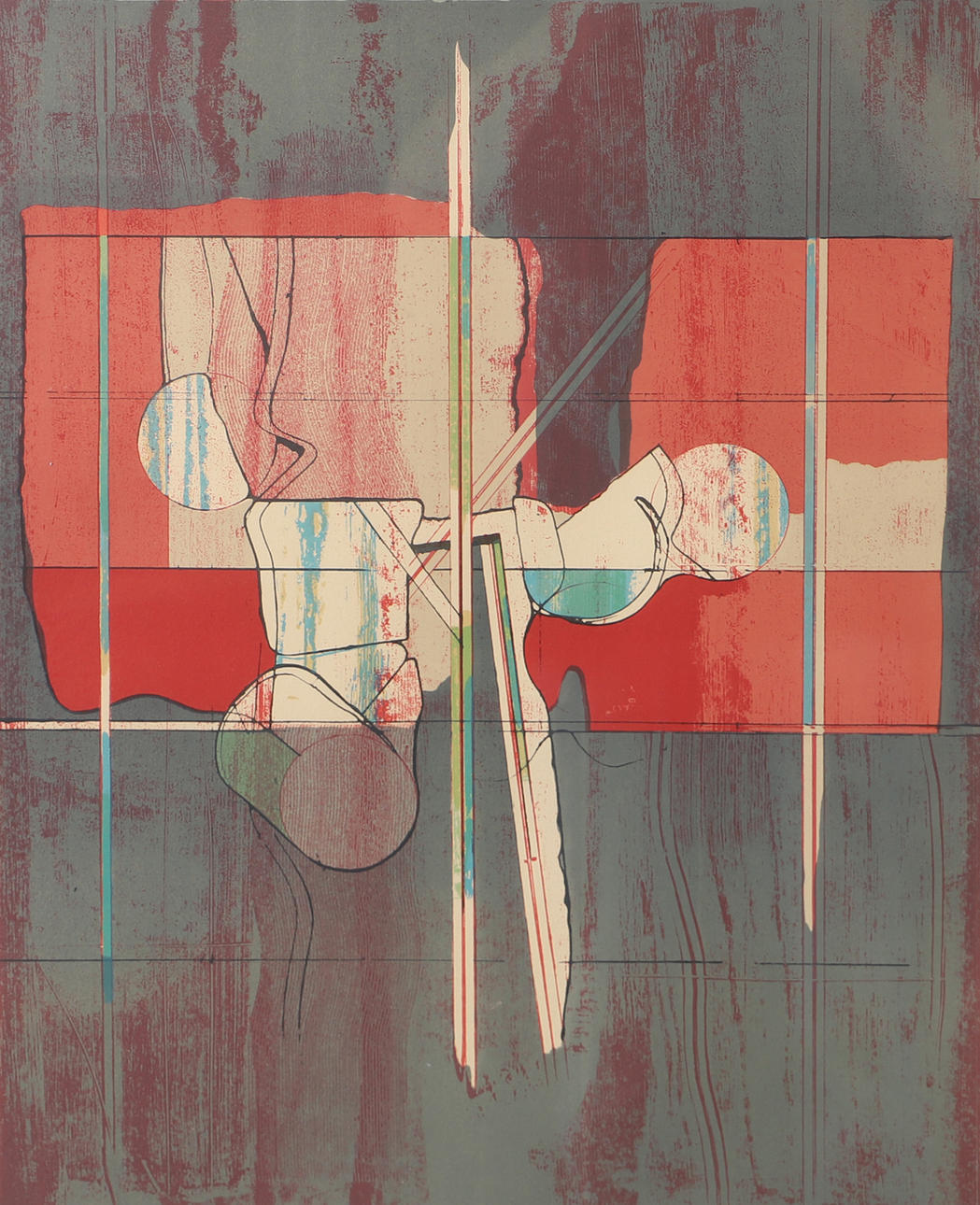 ANDERS ÖSTERLIN. Composition, colour lithograph, signed.