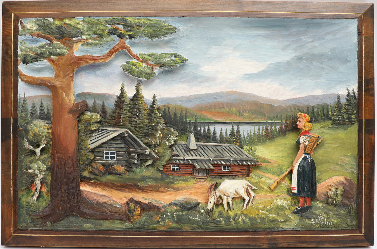 OKÄND KONSTNÄR. WOODEN PANEL, signed and dated.
