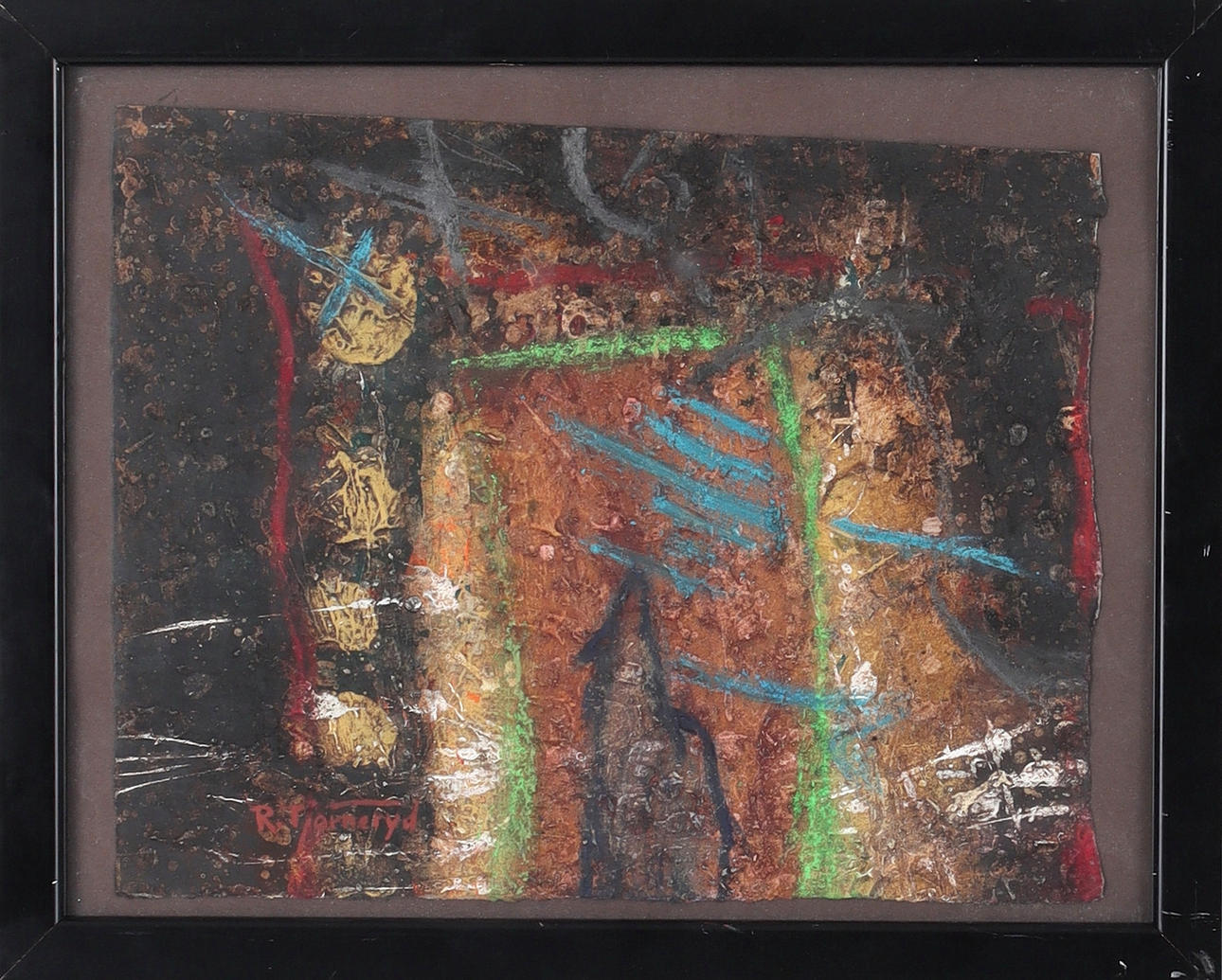 RIITTA TJÖRNERYD. "Blue wolf", mixed media, signed and dated 1993.