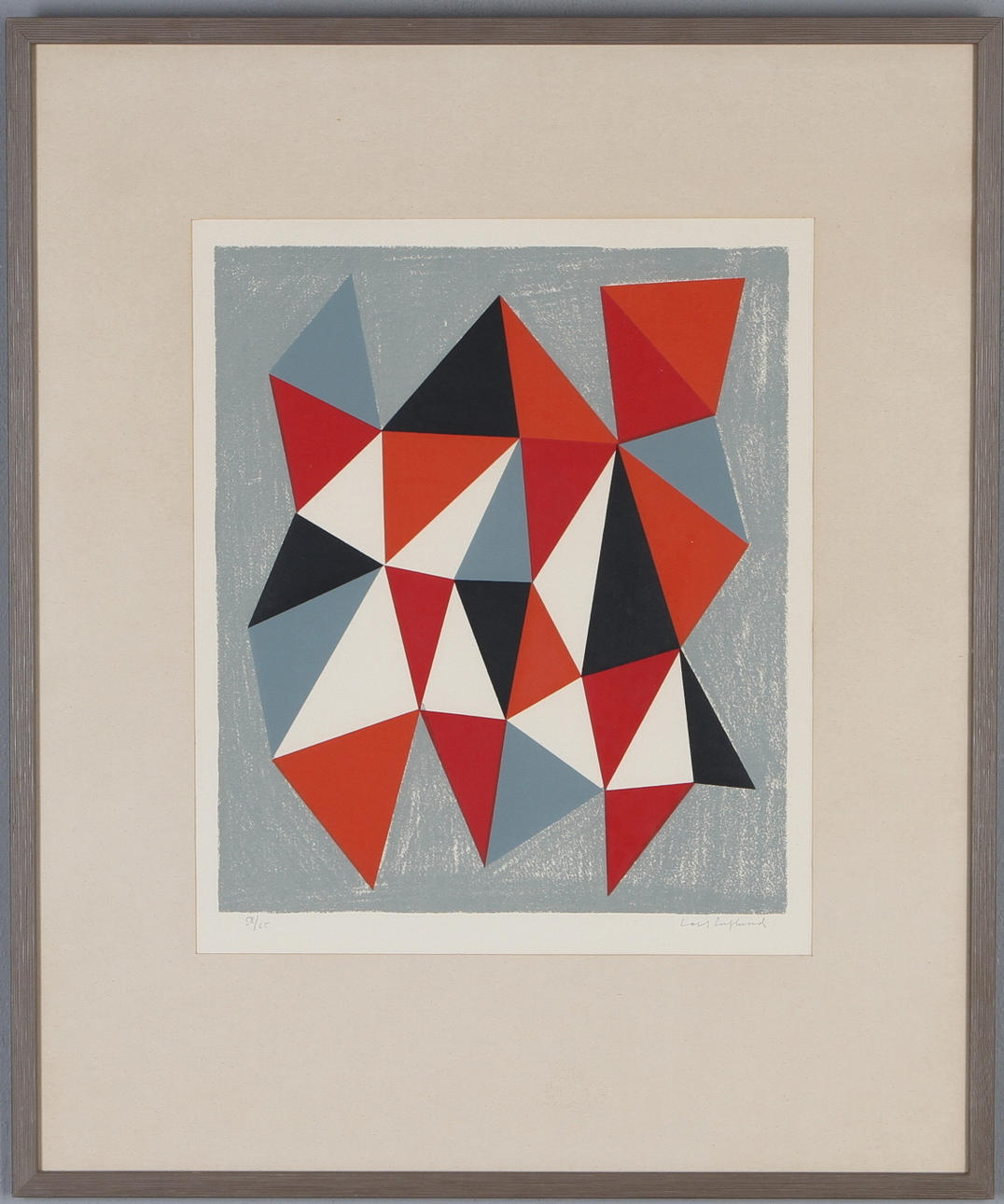 LARS ENGLUND. Komposition, färglitografi, signerad och numrerad 58/65.