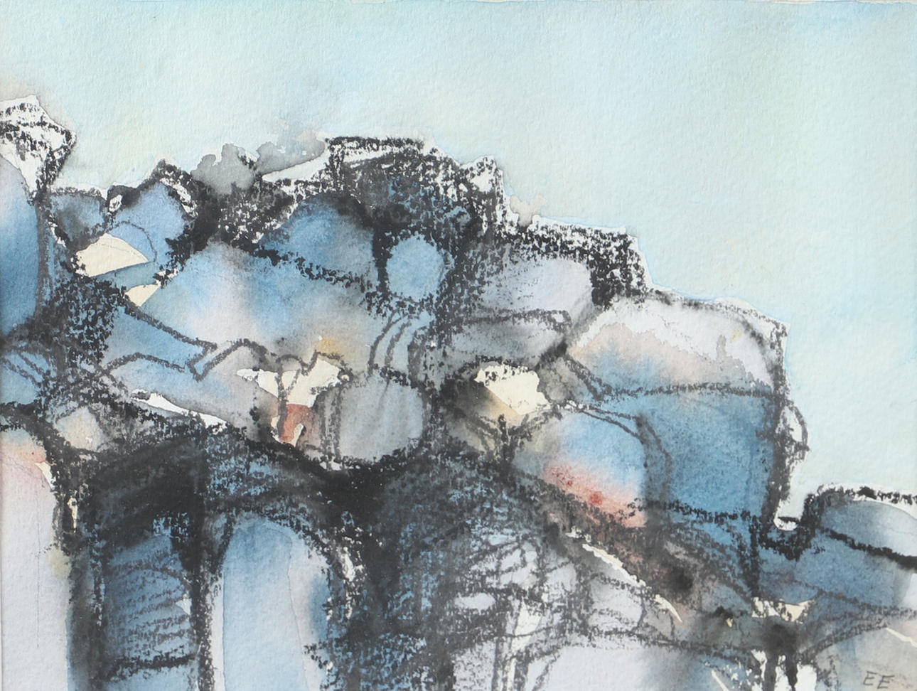 EVA EEN. Composition, watercolour, signed E.E.