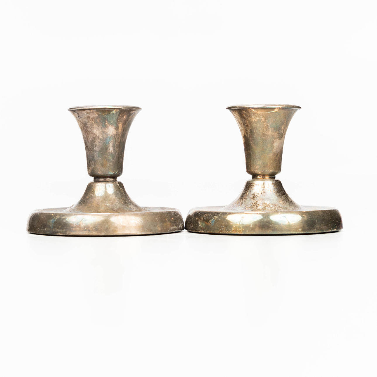 CANDLESTICKS, a pair, silver, 508g, 20th century. (2).
