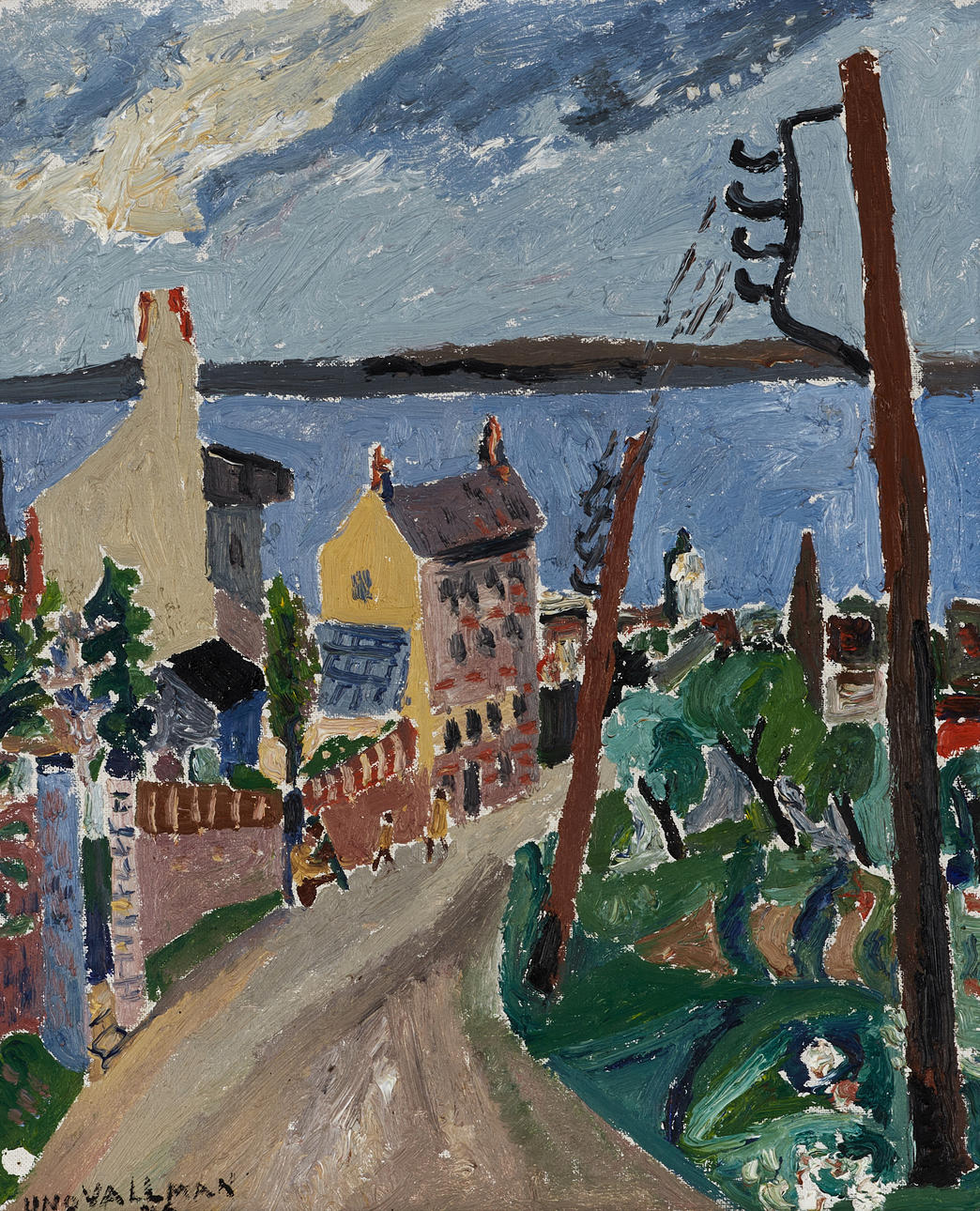 UNO VALLMAN (1913–2004). Stadsmotiv, signerad och daterad -36, olja på duk