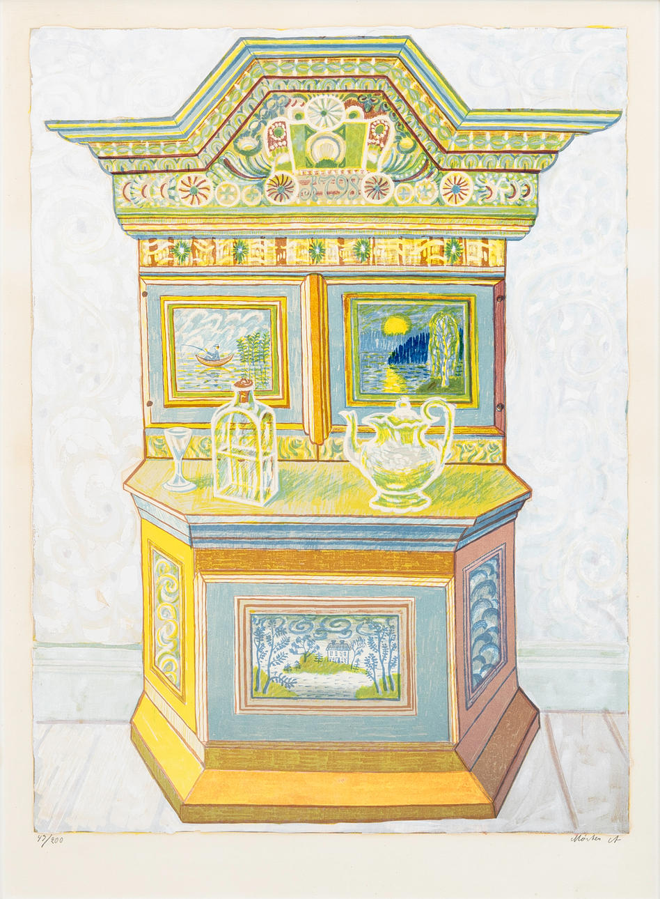 MÅRTEN ANDERSSON. Salsskåp, colour lithograph, signed, numbered 47/200, signed.