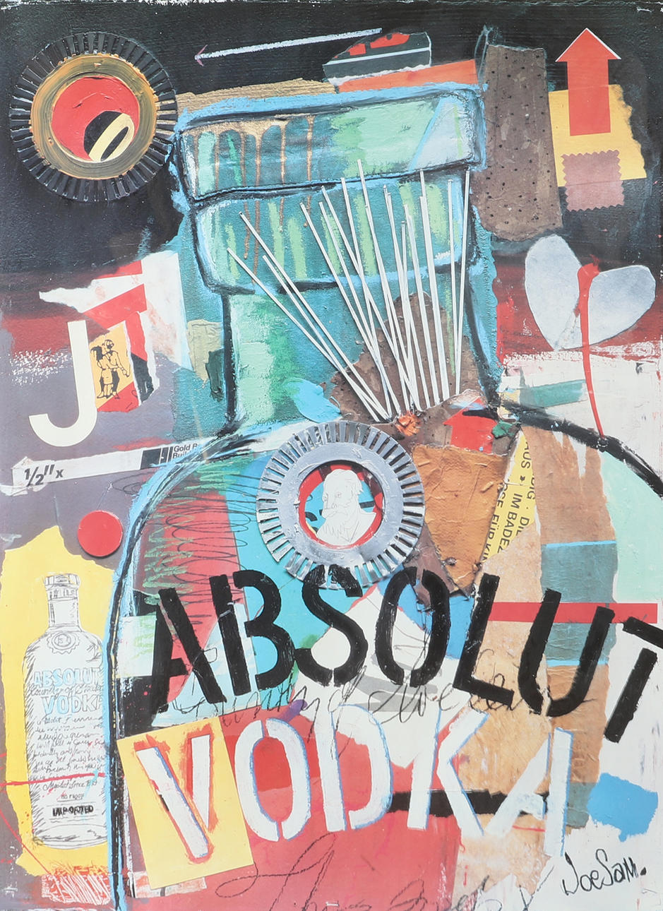 AFTER JOE SAM. Absolut vodka, graphic print.