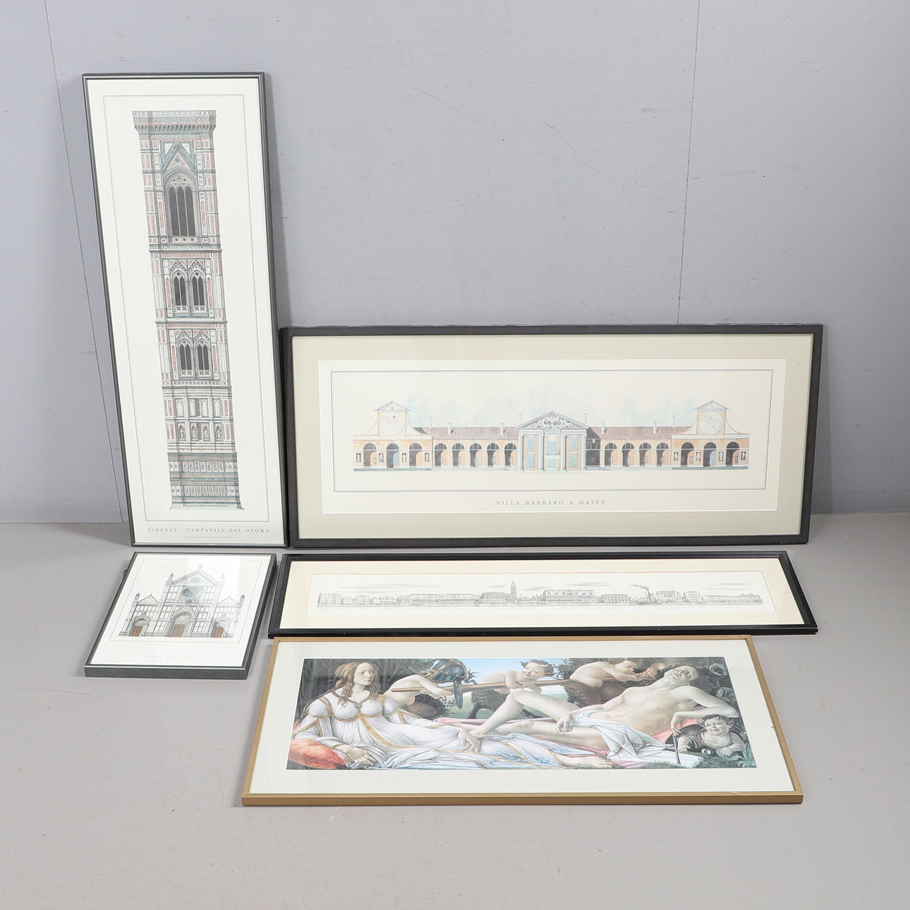 FOUR ITALIAN ARCHITECTURAL PRINTS (FRAMED).