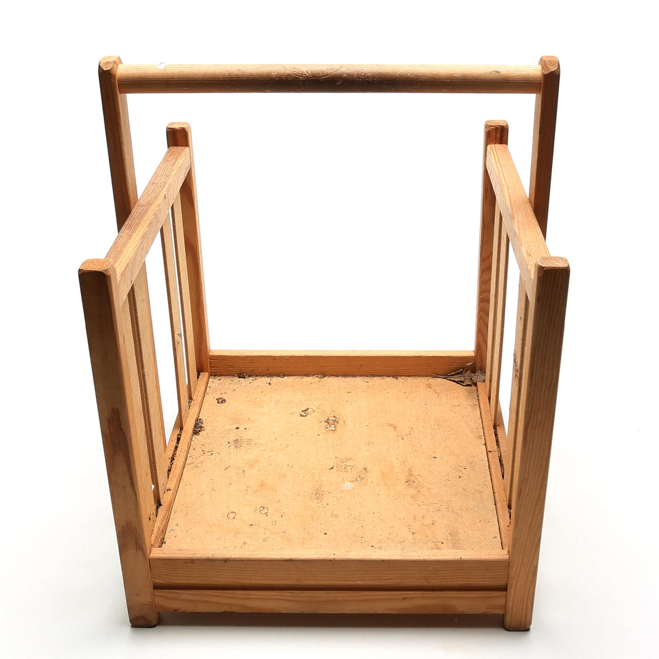 Wooden log basket.