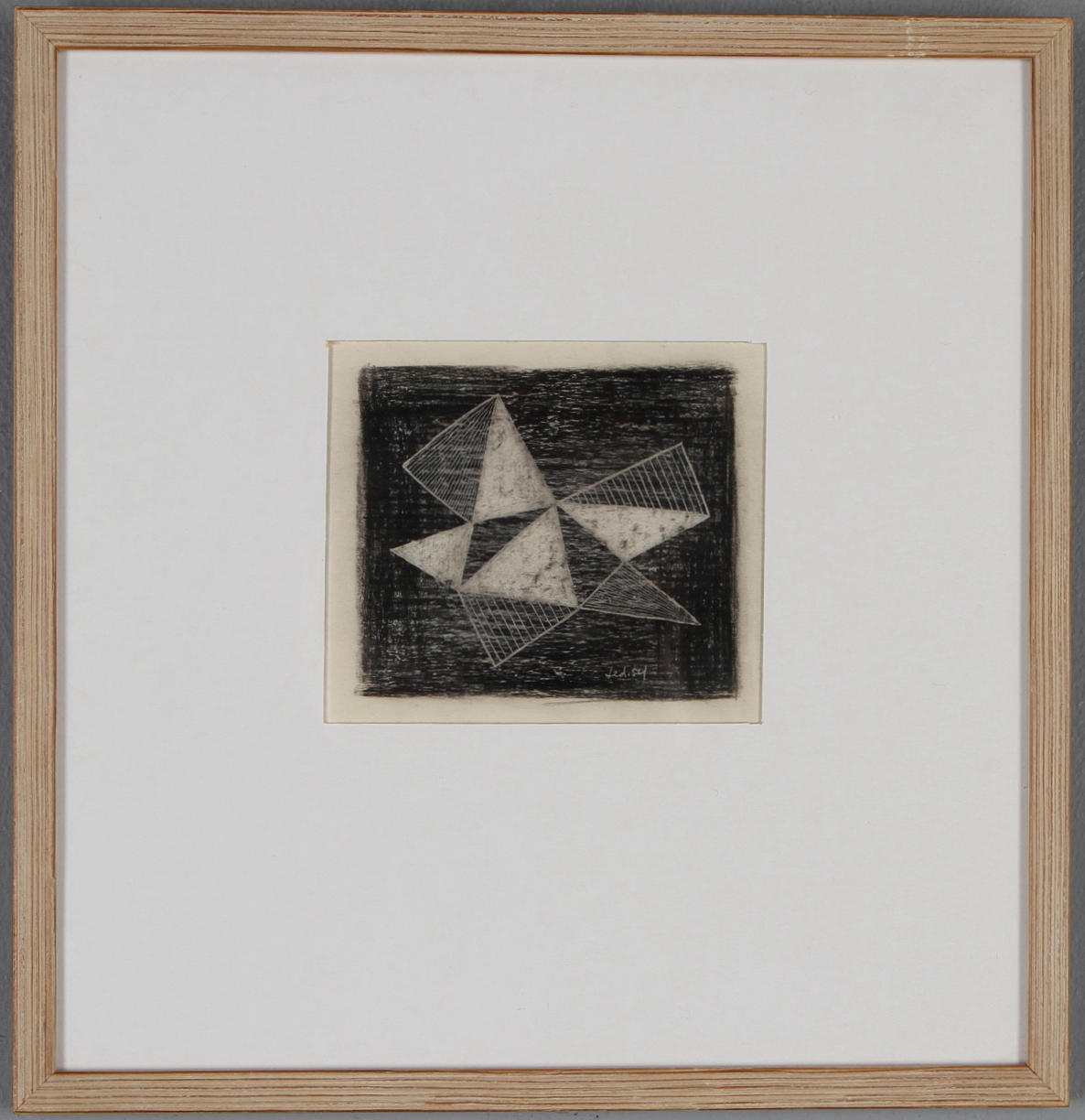 LARS ENGLUND. Komposition, blandteknik, monogramsignerad och daterad -54.