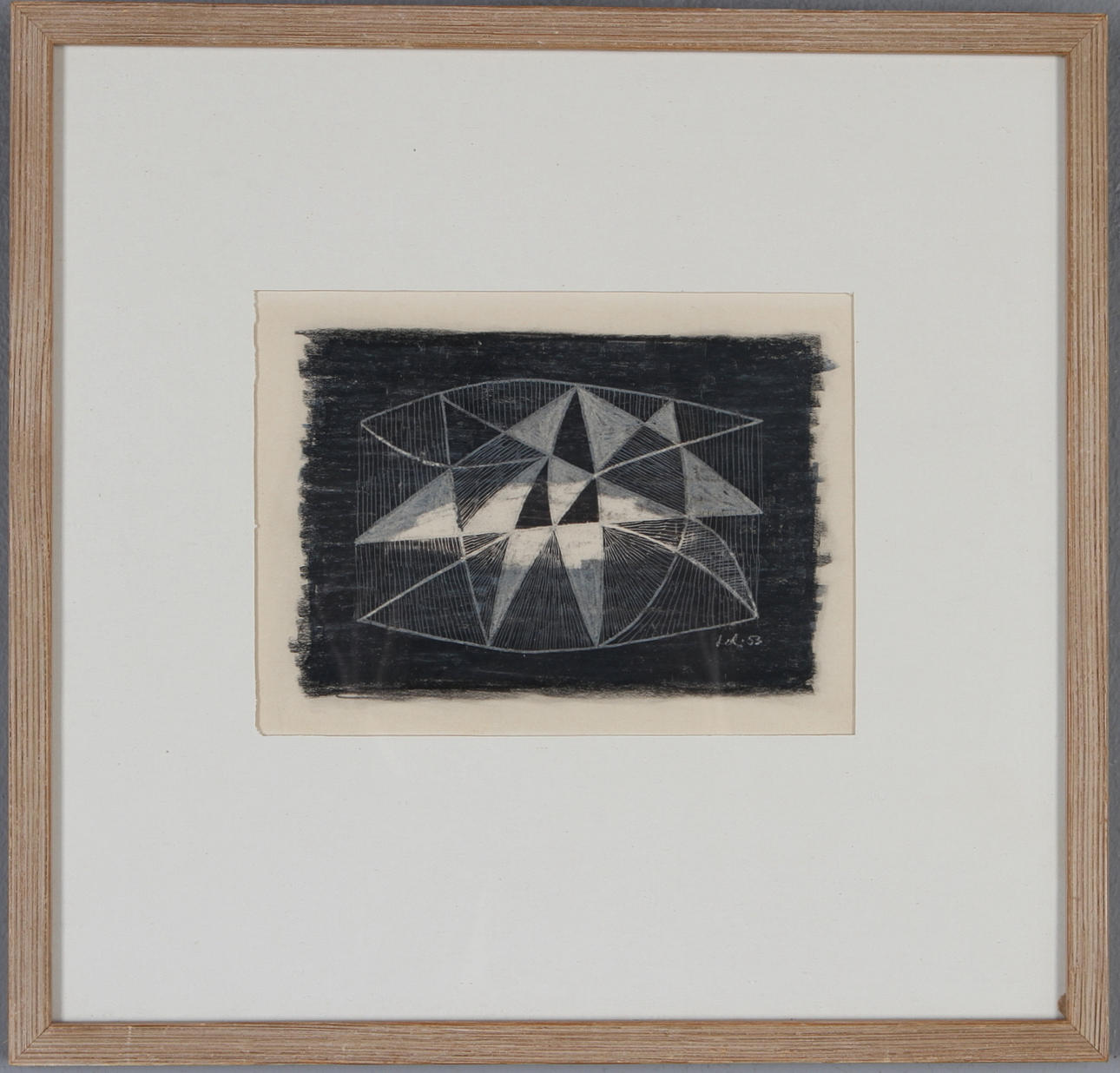 LARS ENGLUND. Komposition, blandteknik, monogramsignerad och daterad -53.