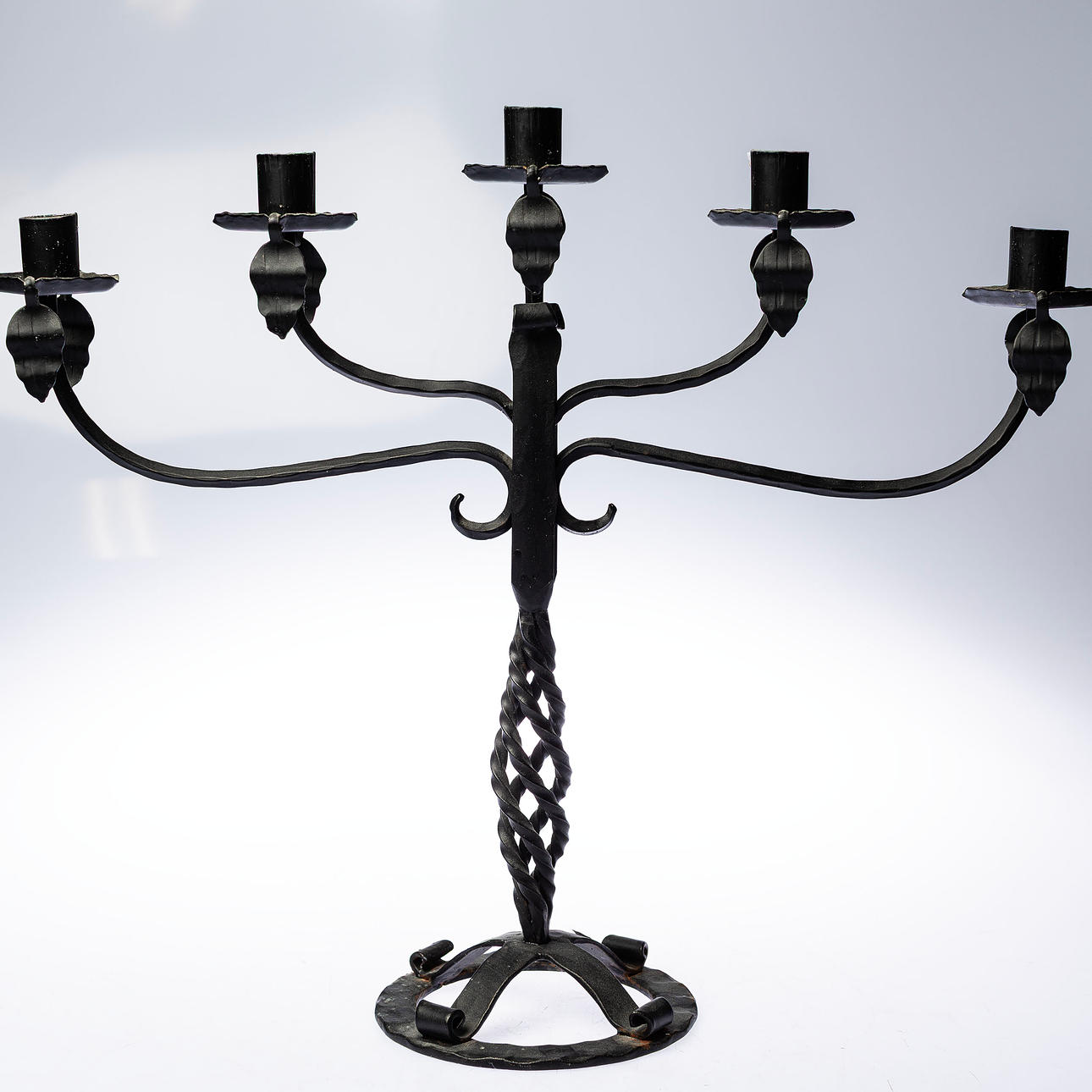 CANDELABRA, 5-armed wrought iron.
