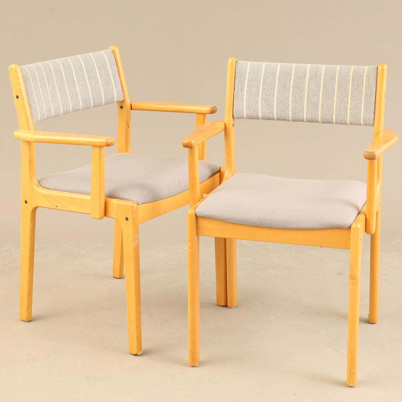 ARMCHAIRS, a pair, Denmark, marked.