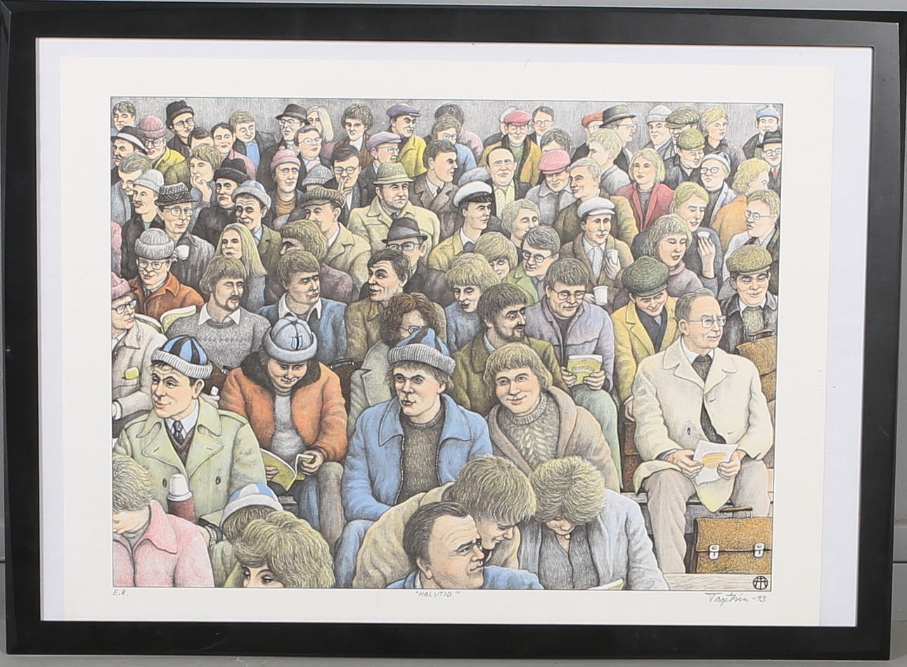 TAGE ÅSÉN. "Halvtid", färglitografi, E.A-upplaga, signerad och daterad -93.