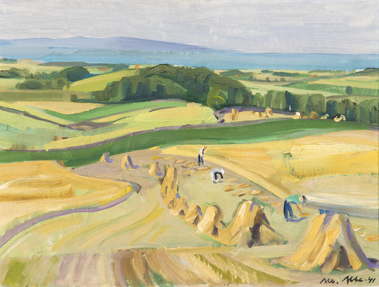 ALBERT ABBE. "Landskap från Grevie", olja på duk, signerad Alb. Abbe -41.