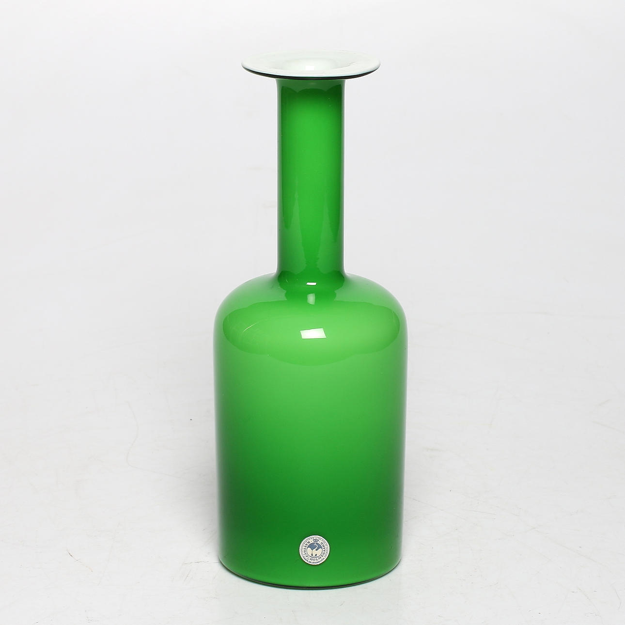 FLASKA, glas, Otto Bauer, Holmegaard, Danmark, 1900-talets andra hälft.