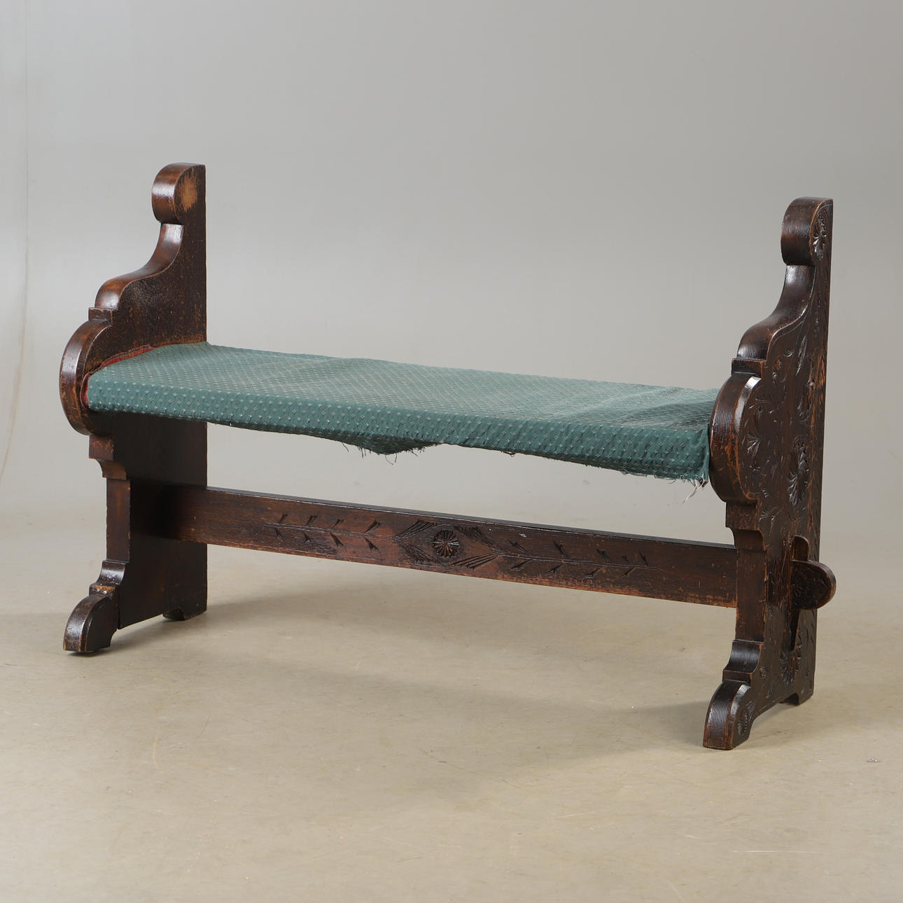 BENCH, oak, 19th century.