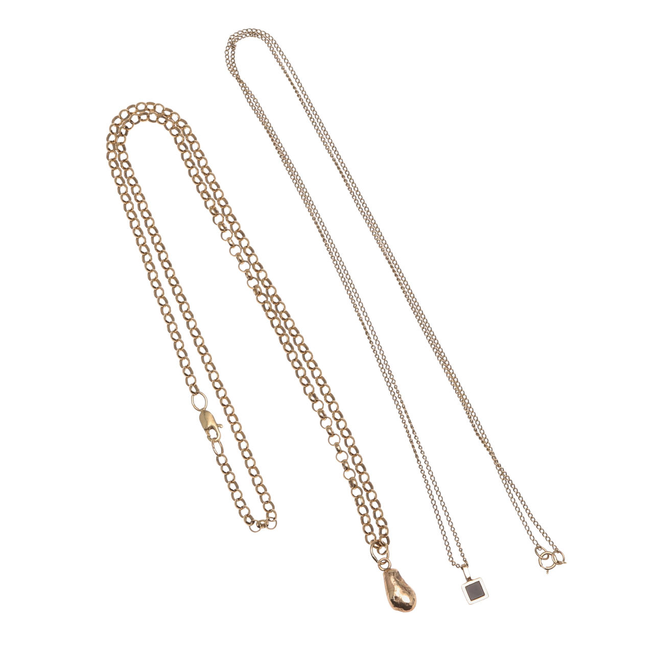 TWO 9T GOLD CHAINS ETC.