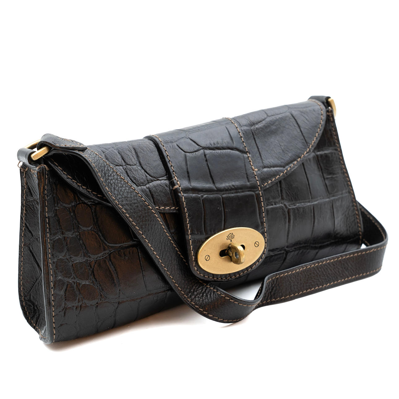 MULBERRY Handbag, black leather.