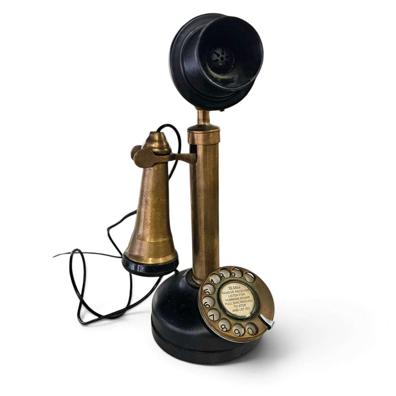 Antique candlestick style telephone.