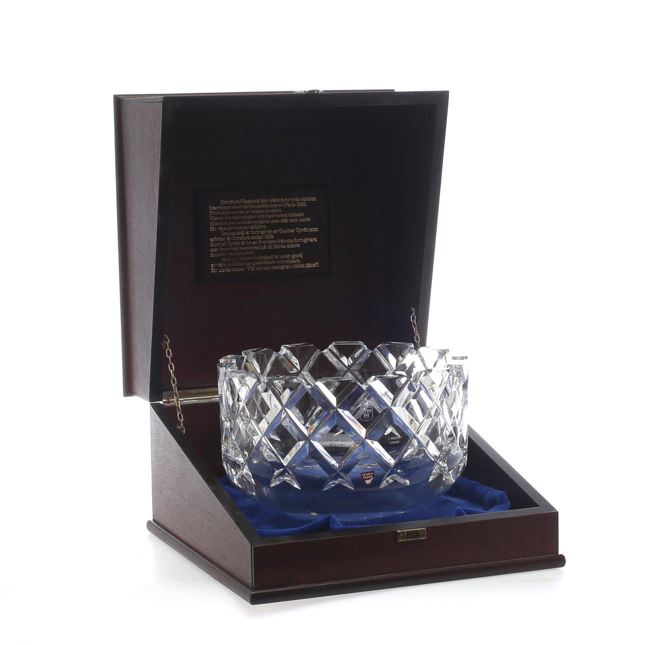 SKÅL, glas, "Sofiero", För nit och redlighet i rikets tjänst, Gunnar Cyrén, Orrefors.