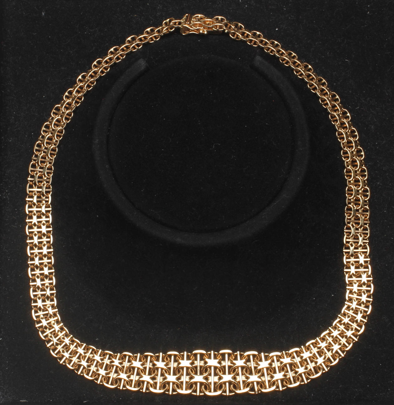 HALSBAND, "X-länk", 18k guld, vikt ca. 34 gram.